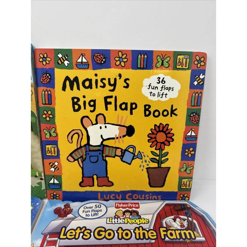 LOT 6 Lift the Flap Board Books Fisher Price Little People Dinosaur Train Maisy'